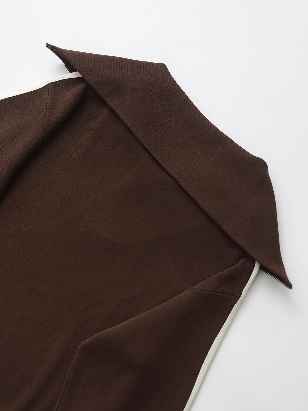 Elegant Women's Knit Sweatshirt and Drawstring Trousers Set with Hooded Zipper