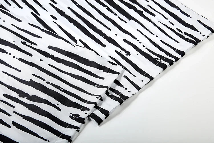 Fashion Printed Loose Long Sleeve Shirt and Straight Leg Pants Set for Women