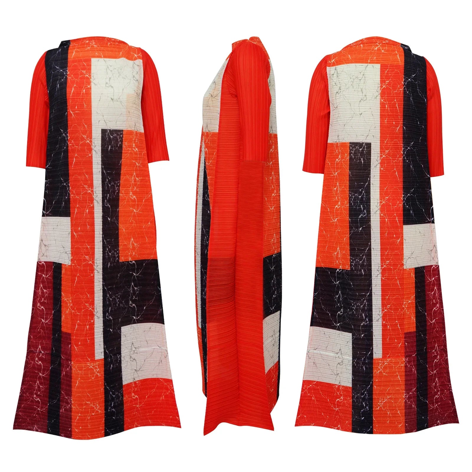 Leaf Print Pleated Boho Maxi Dress for Women Casual Beach