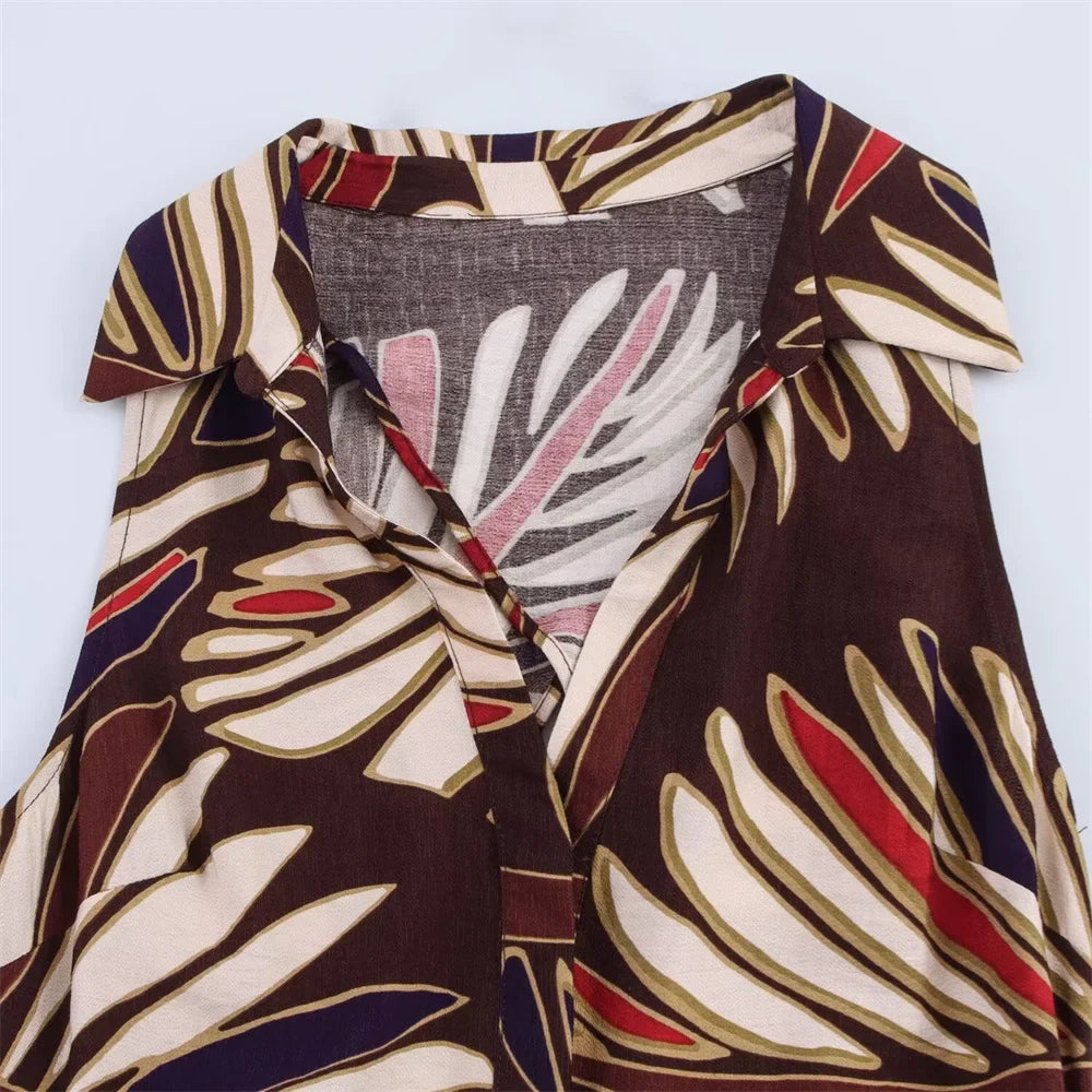 Waist Belt Midi Dress For Women With Lapel Decoration