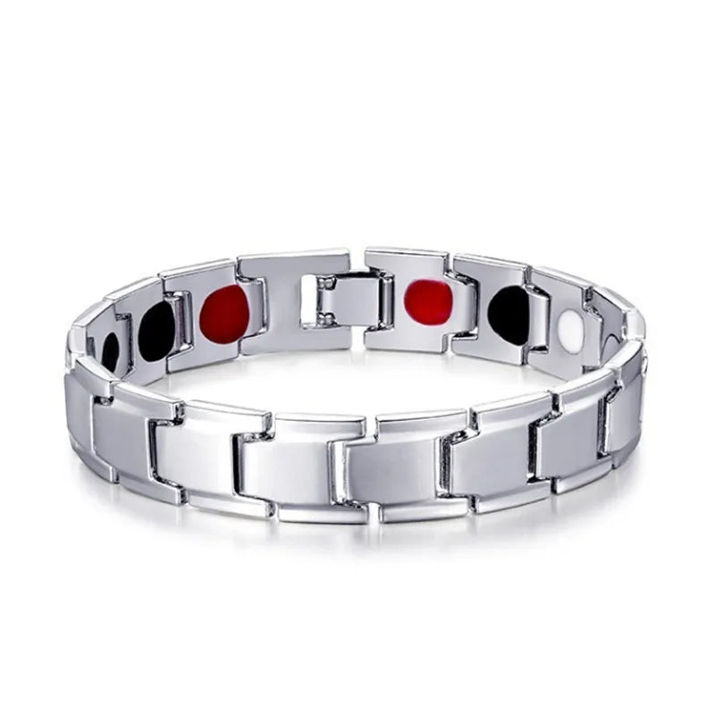 Men's Magnetic Therapy Bracelet Adjustable Bio Energy Health Band for Improved Sleep and Wellness