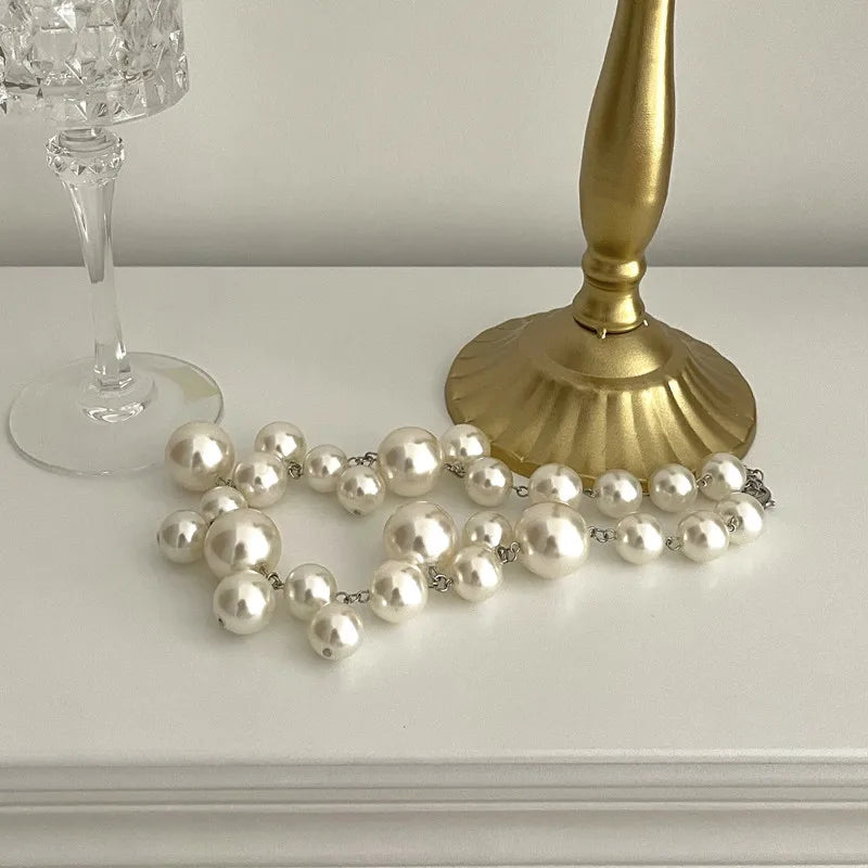 Elegant Imitation Pearl Choker Necklace for Women Perfect for Weddings Parties and Gifts