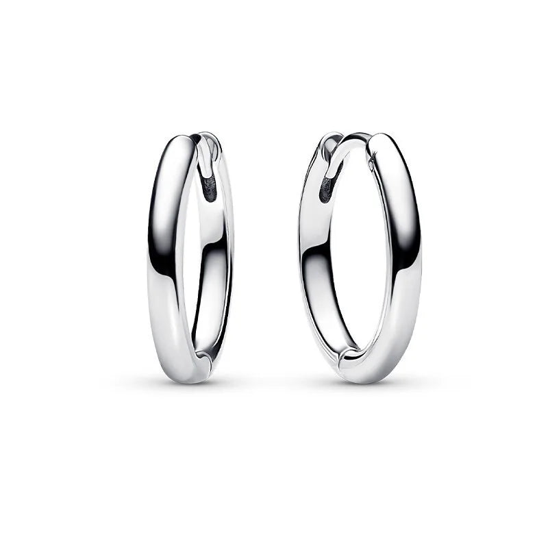 925 Silver Hoop Infinite Love Earrings with Blue Flower and White Stone Heart Pendant for Women Jewelry