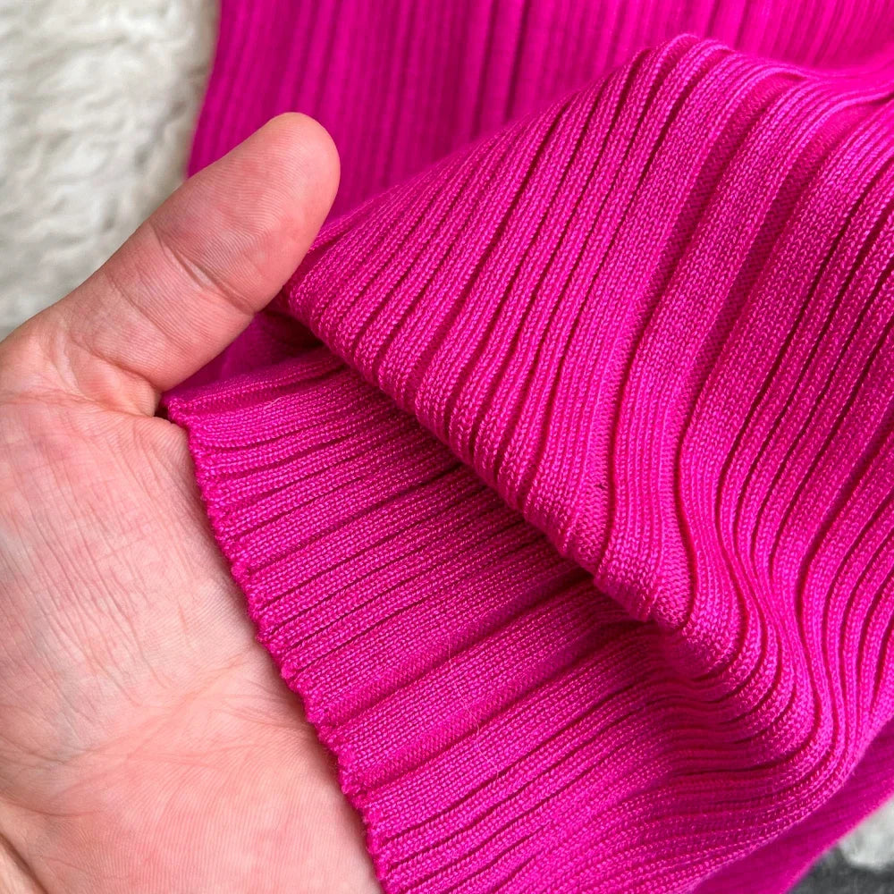 Long Sleeve Knitted Bodycon Dress For Women Autumn Retro