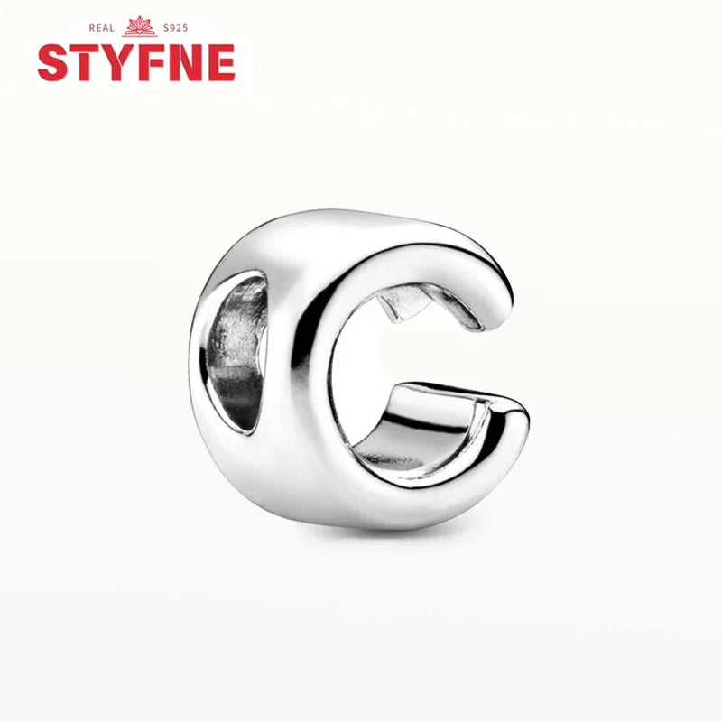 Silver 925 Alphabet Charm Beads A-Z for DIY Jewelry and Bracelet Making Gifts for Women