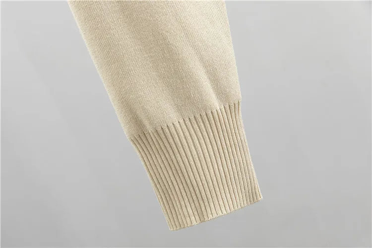 Women's Knitted Cardigan Tracksuit Set with Pockets Stylish Sweater and Pants Outfit