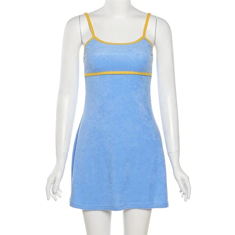 Women Sleeveless Halter Neck Mini Dress Sexy Party Wear