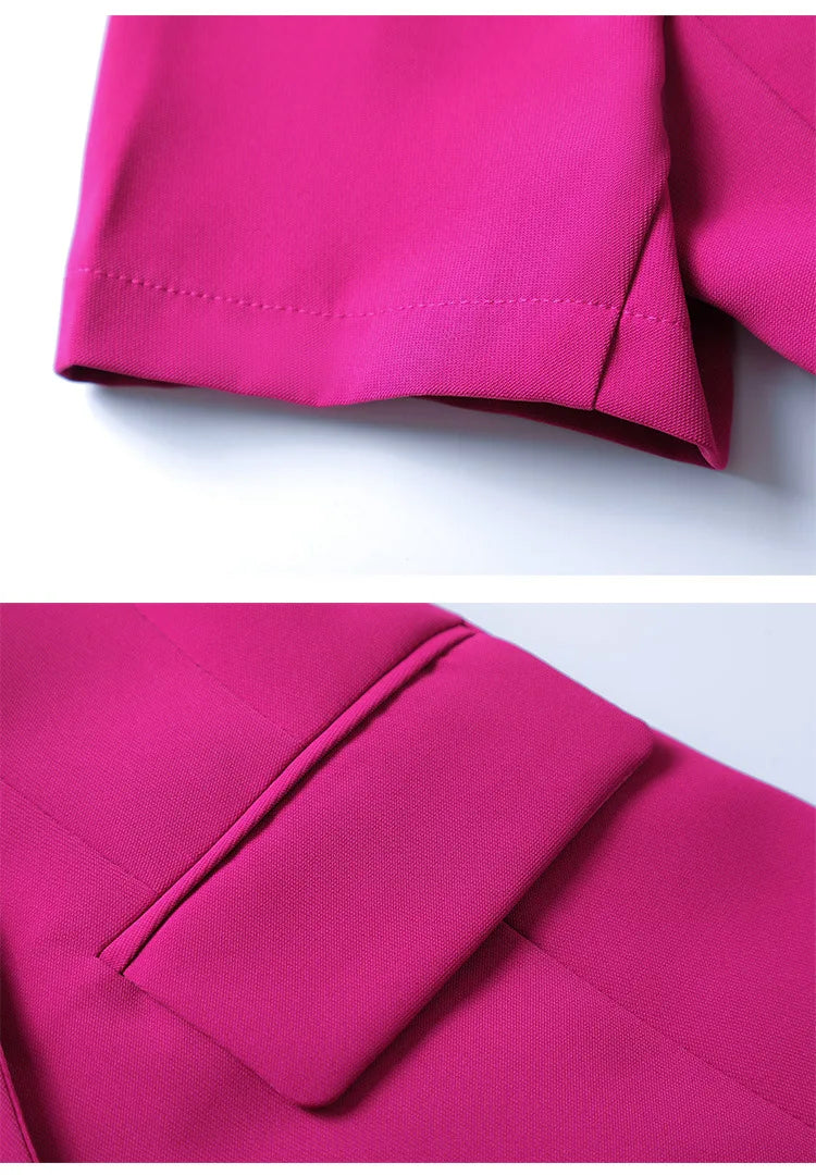 Purple Womens Two Piece Pantsuit Set For Office Work