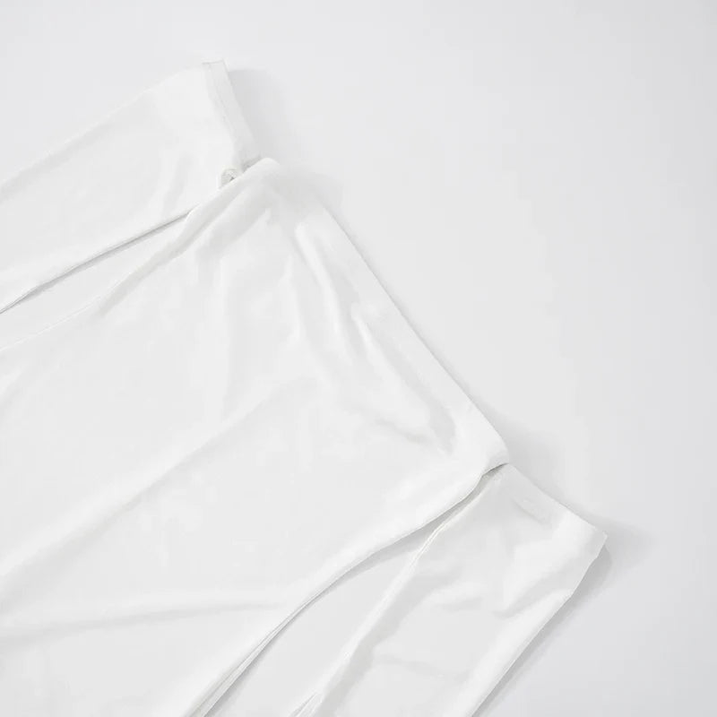 Women's Elegant One-Shoulder Solid Color Jumpsuit with Cuff Patchwork and Slim Fit Tailored Pants