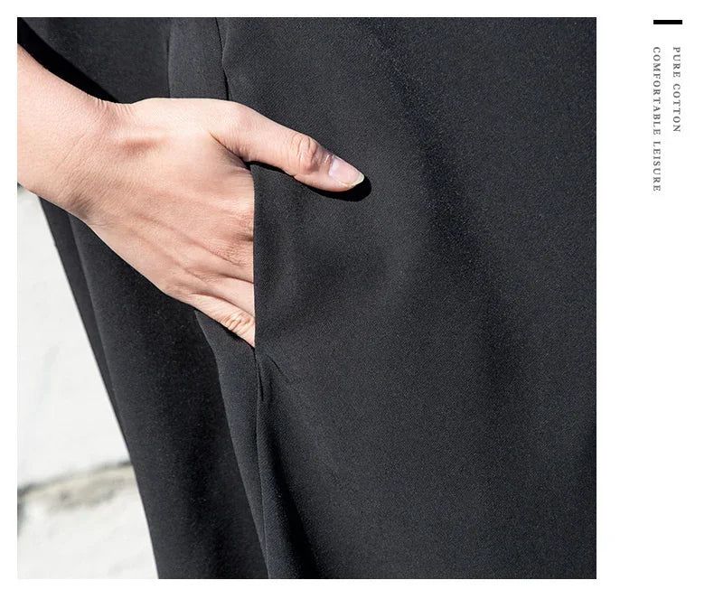 Black Zipper Dress For Women Elegant Casual Long Dress