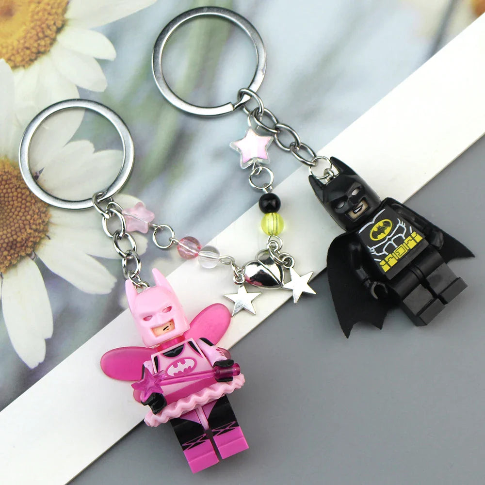 Handmade 3D Bat Couple Keychain Pendant Phone Ring Backpack Accessory Gifts for Him Y2K Jewelry