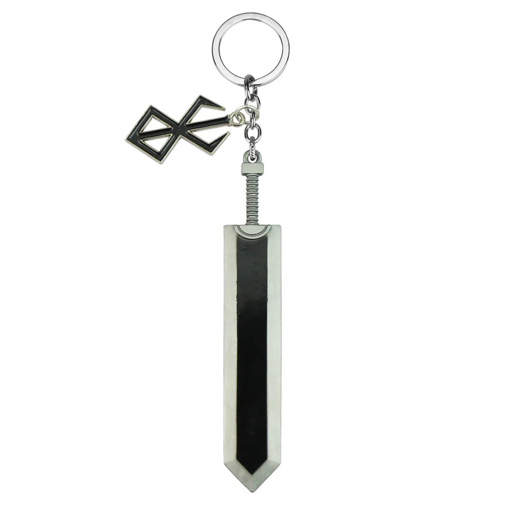Anime Berserk Sword Keychain Black Swordsman Metal Keyring Cosplay Jewelry Dragonslayer Design for Men