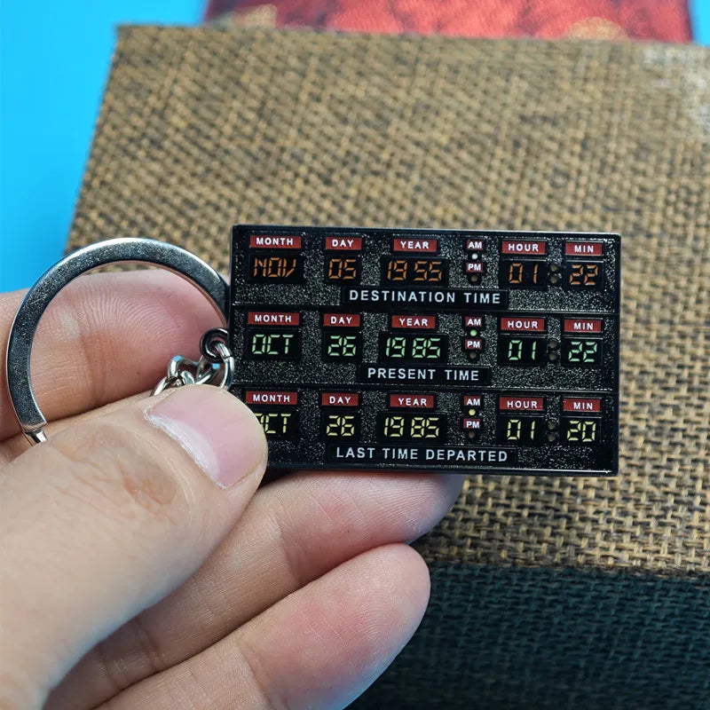 Time Circuits Keychain Replica Inspired by Back to The Future Delorean Time Travel Gift for Classic Movie Fans