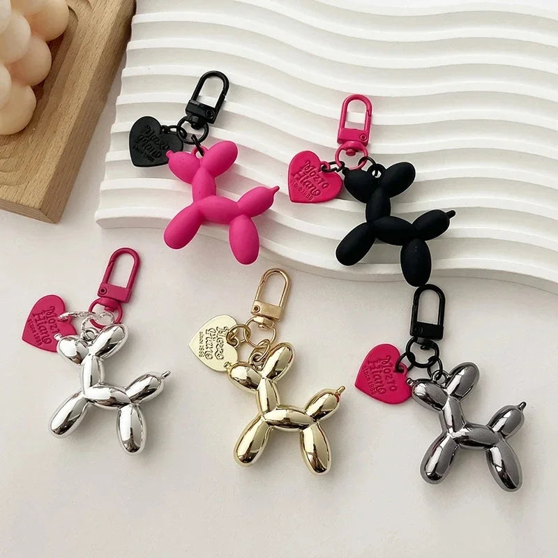 Y2K Balloon Dog Keychain for Girls Cute Sweet Style Phone Chain Bag Pendant Accessory