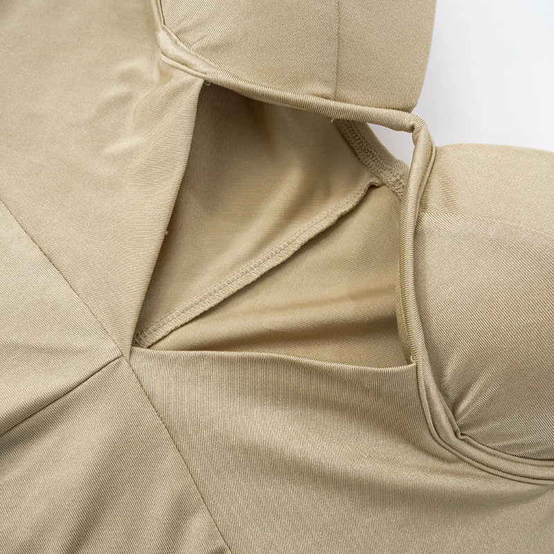 V-Neck Strapless Hollow Out One-Piece Jumpsuit Tight Fit Sporty Fitness Bodysuit for Buttock and Abdomen Lifting