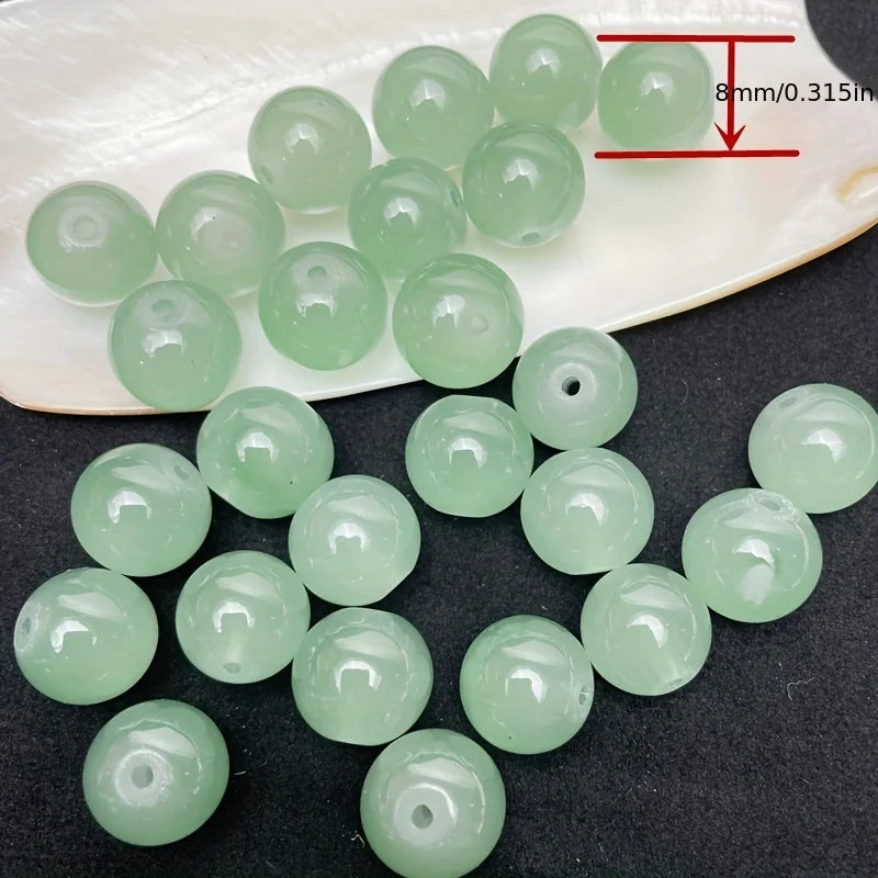 8mm Dual Color Glass Loose Beads for DIY Jewelry Making 50pcs Sweet Style Decorative Beads