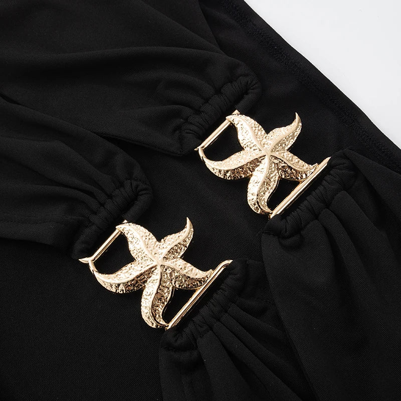 Strapless Summer Dress With Hollow Out Starfish Decor