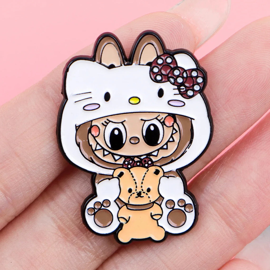 Cute Monster Enamel Pins for Cartoon Anime Lovers - Genie Pin Badge for Backpacks, Lapel Brooch, and Fashion Accessories