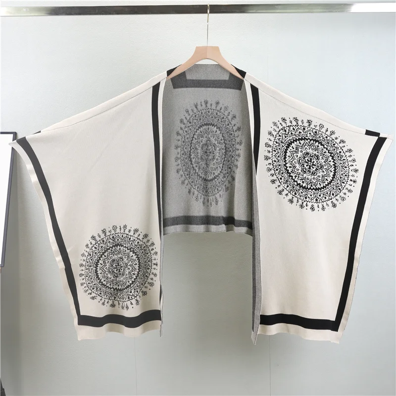 Cozy Knit Shawl Sweater Three Piece Set for Women Loose Wide Leg Pants Casual Jacket Solid Color Autumn Winter Outfit