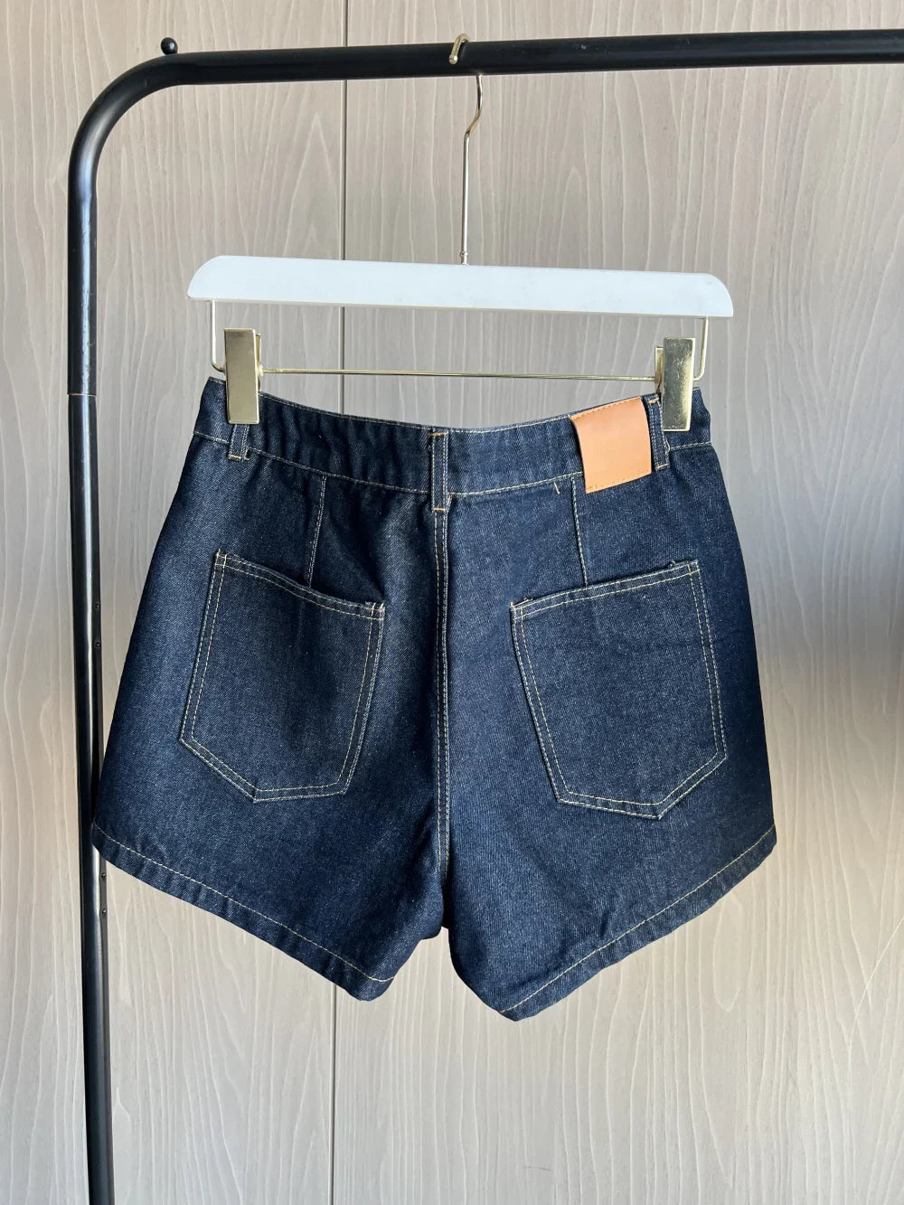 Sexy V Neck Loose Fit Short Denim Top with Asymmetrical Culottes Two Piece Denim Suit for Women