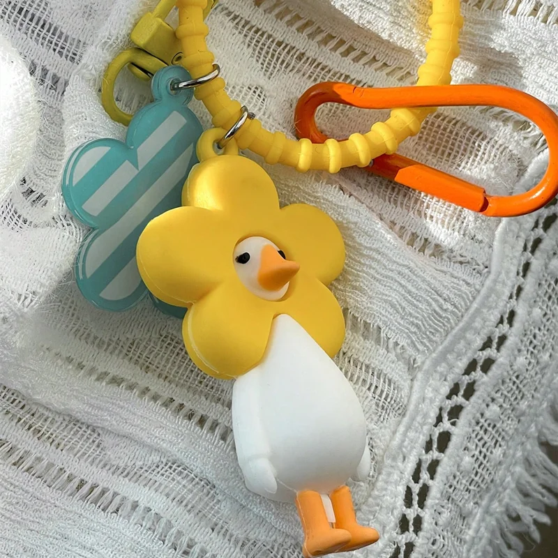 Cute Cartoon Yellow Duck Keychain Personalized Fashionable Pendant for Students
