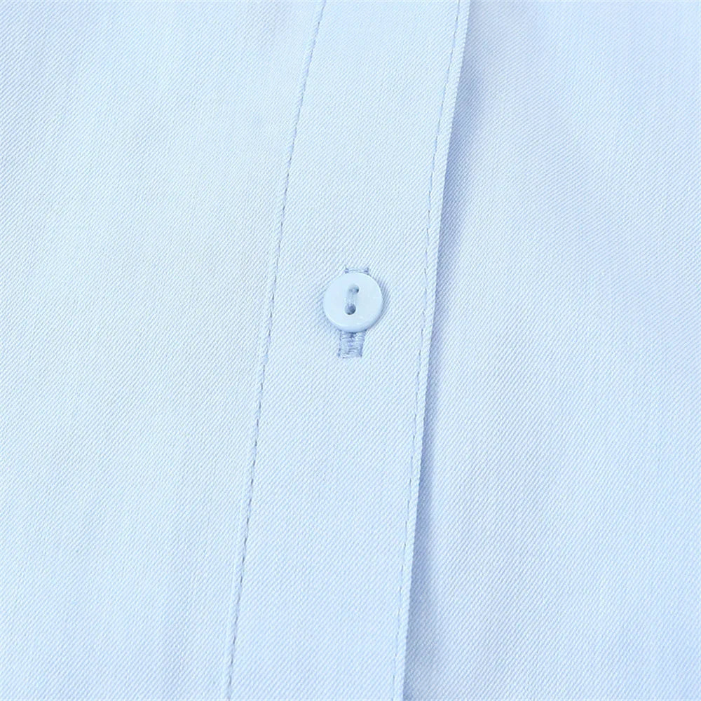 Women's Casual Waist Button-Up Shirt Long Sleeve Lapel Solid Color Slim Fit Spring Blouse