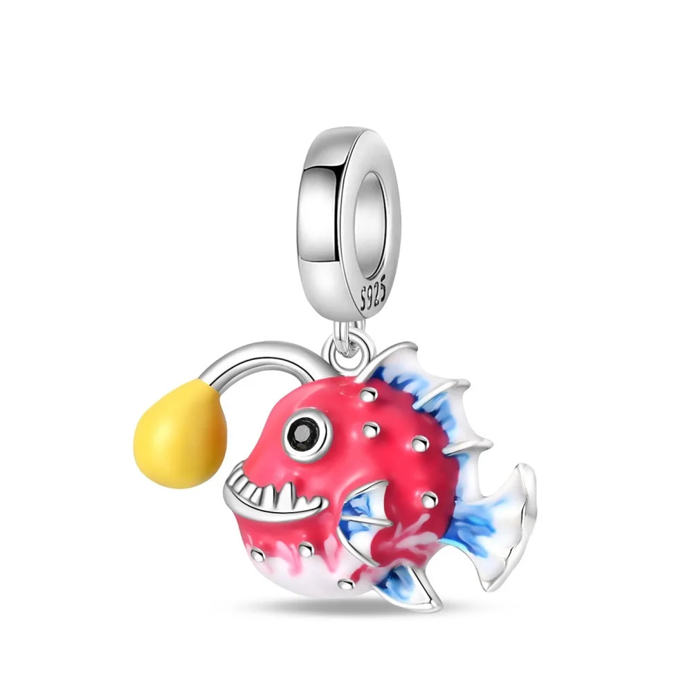 Underwater World 925 Sterling Silver Ocean Animal Pendant for DIY Bracelet or Necklace