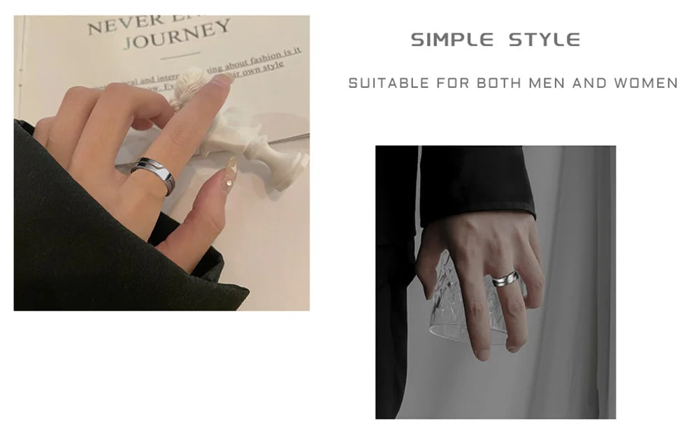 Skyrim Minimalist Stainless Steel Couple Ring in Black Casual Style for Men and Women Wedding Jewelry Gift