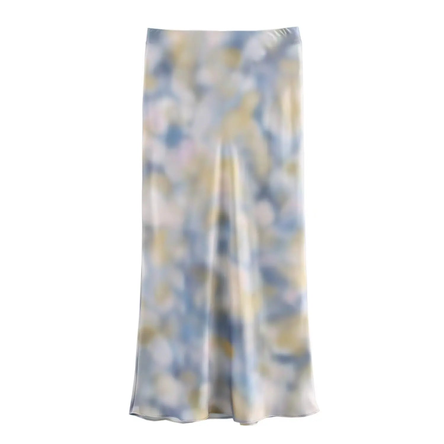 Women's Tie Dye Texture Vertical Collar Shirt with High Waist Slimming Skirt Set Spring Casual Chic Elegant Outfit