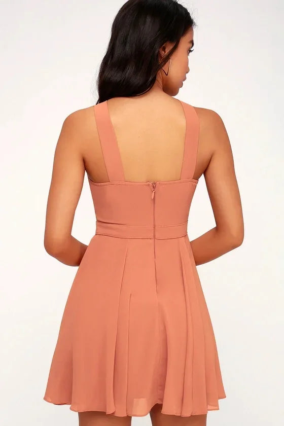 Sexy Backless Halter Mini Dress For Club Party Women