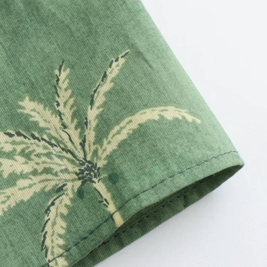 Printed Belted Long Sleeve Shirt Dress Chic Spring Women