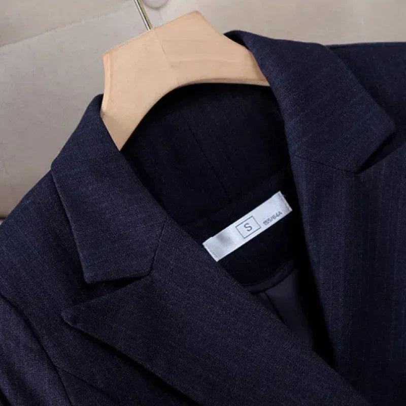 Stylish Women's Blue Blazer for Interviews and Workwear High-End Pant Suit for Career Professionals and College Students Elegant Hotel Manager Jacket