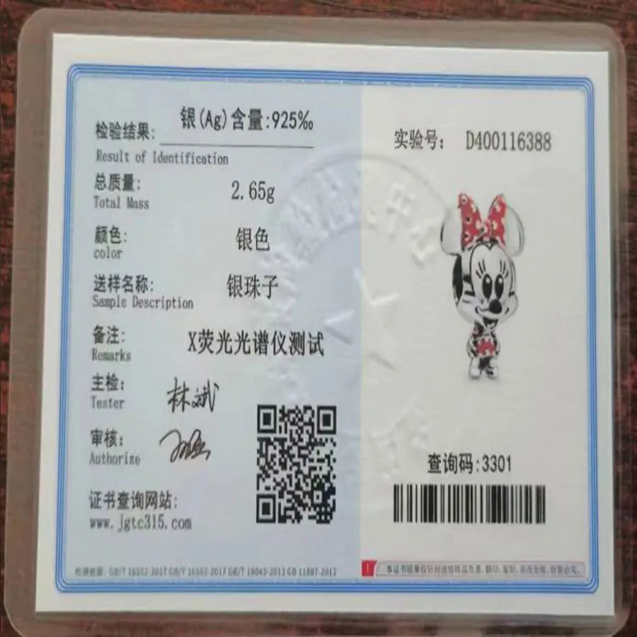 925 Sterling Silver Disney Pendant Beads for DIY Bracelets Perfect Women's Fashion Gift