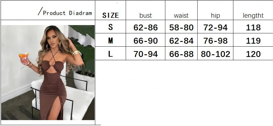 Summer Midi Dress With Slit For Women Elegant Fashion Dress