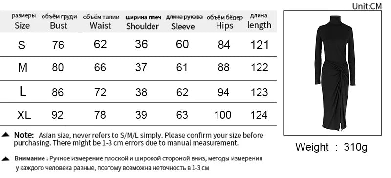 Autumn Long Sleeve Turtleneck Maxi Dress For Women Chic