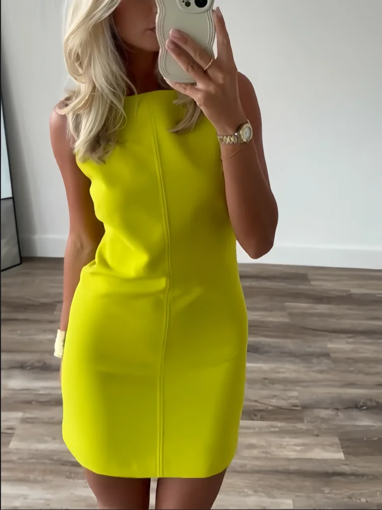 Elegant Women's Sleeveless Dress Slim Fit For Spring