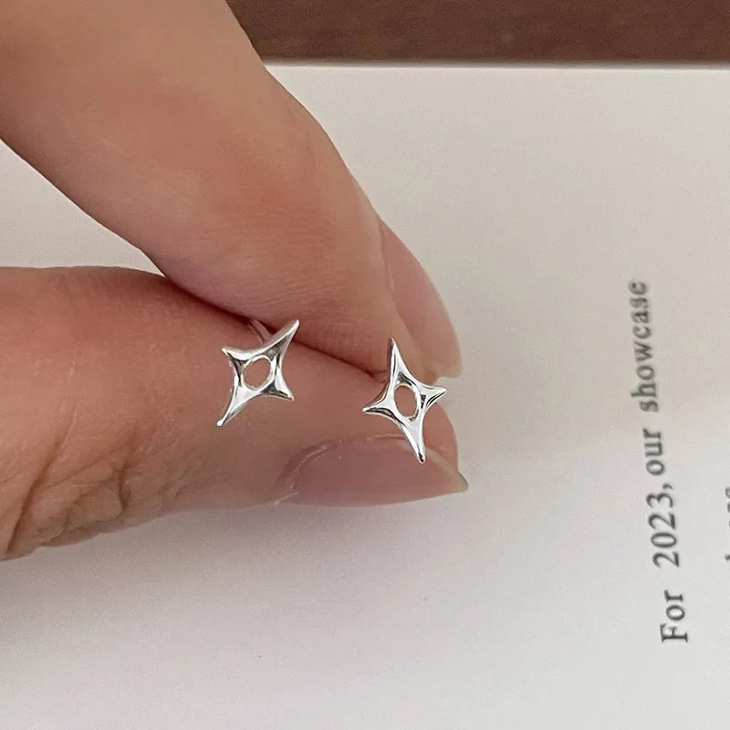 925 Silver Mini Star Heart Butterfly Stud Earrings for Women Hypoallergenic Daily Wear