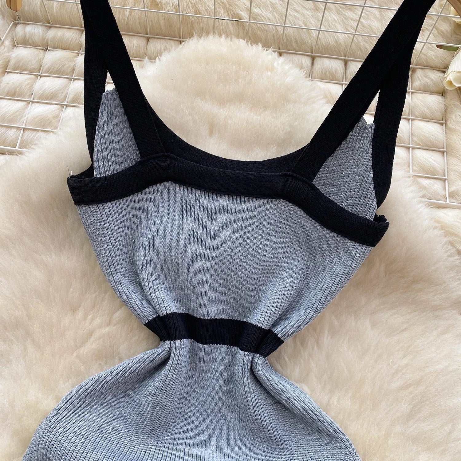 Casual Knit Wrap Dress With Off Shoulder Stripes For Summer