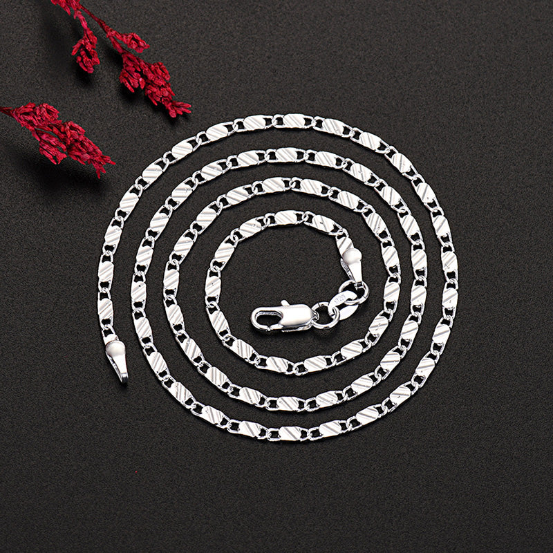 Luxury 2MM Silver Clavicle Chain Necklace for Men and Women Wedding Jewelry Christmas Gifts 16-30 Inches