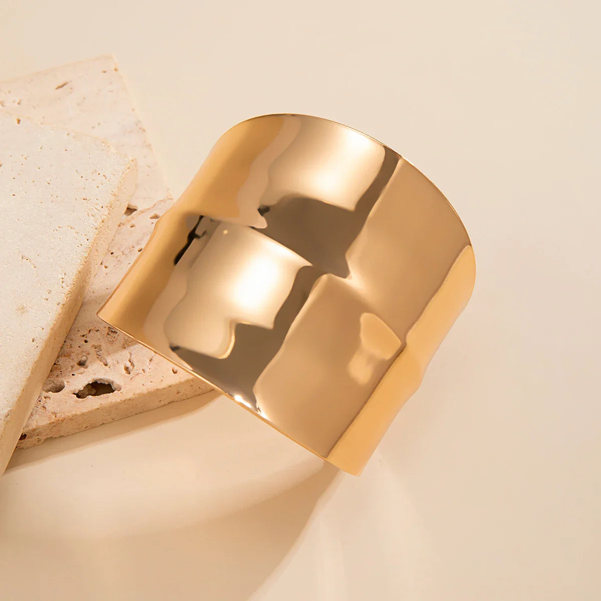 Gothic Asymmetric Wide Cuff Open Bracelet Adjustable Punk Aesthetic Jewelry for Women