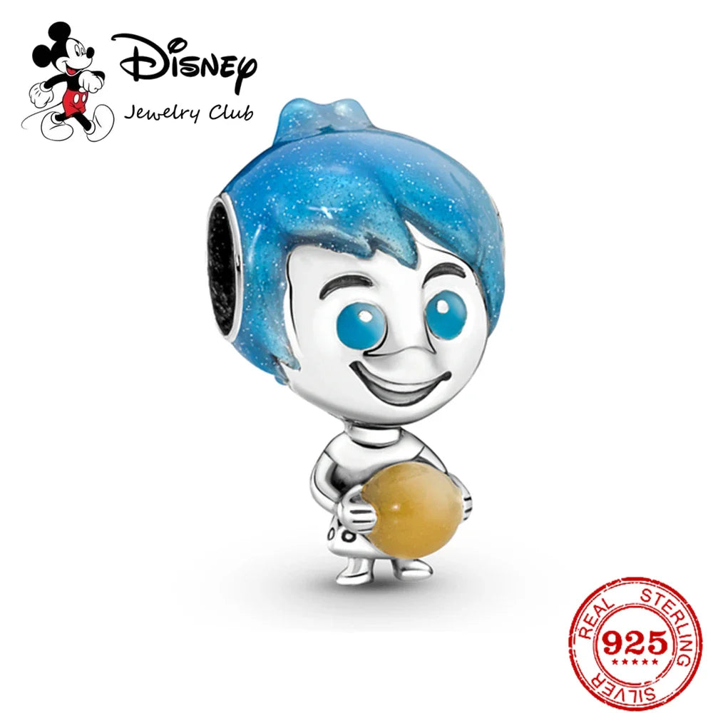 925 Sterling Silver Mickey Minnie Charm Beaded Fit Snake Bracelet DIY Ladies Jewelry