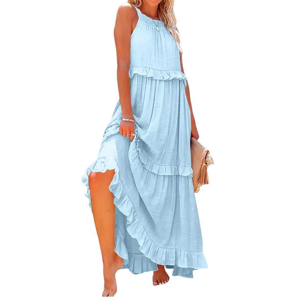 Women Summer Maxi Dress Lightweight Beach Swing Dress