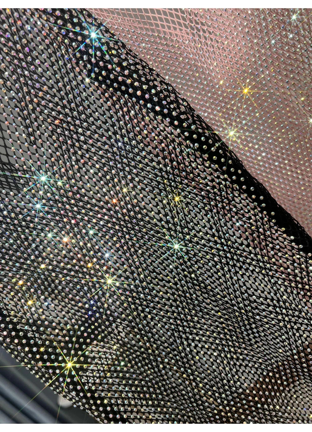 Rhinestone Party Dress Deep V Neck Mesh Club Wear For Women