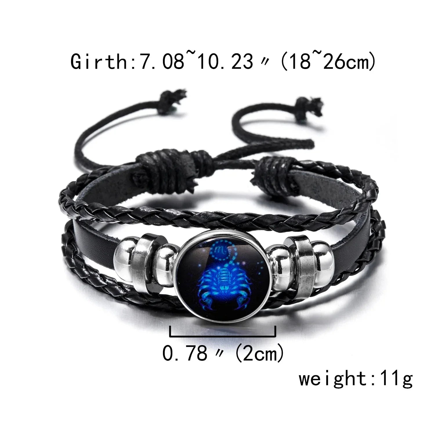 Luminous Zodiac Sign Charm Bracelet for Men and Women - Vintage Multilayer Wrap Leather Bangle Birthday Gift