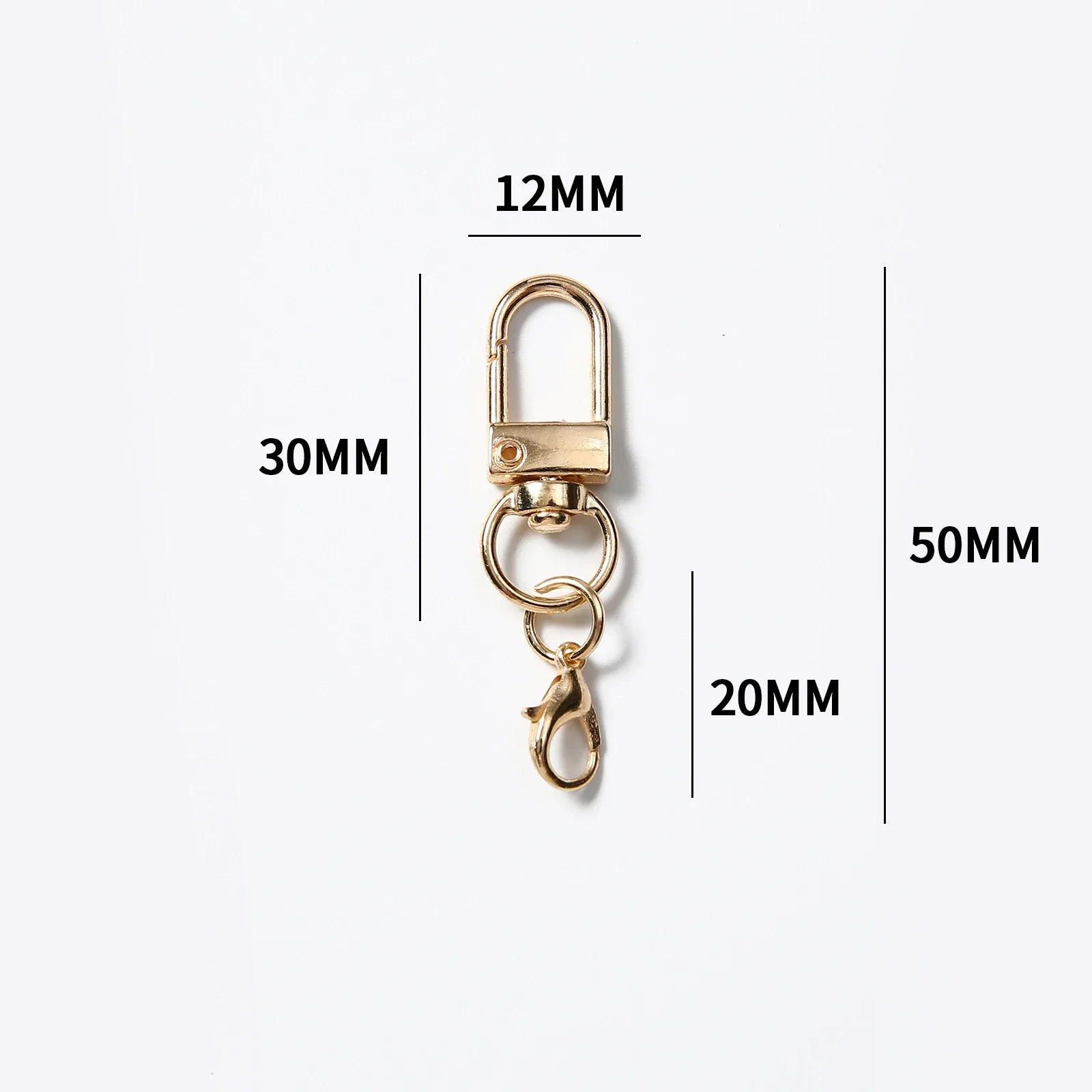 Colorful Carabiner Clasp Key Chain Rotating Keyrings for DIY Key Chain Bags and Pendants Accessories 10 50 100 Pcs Set