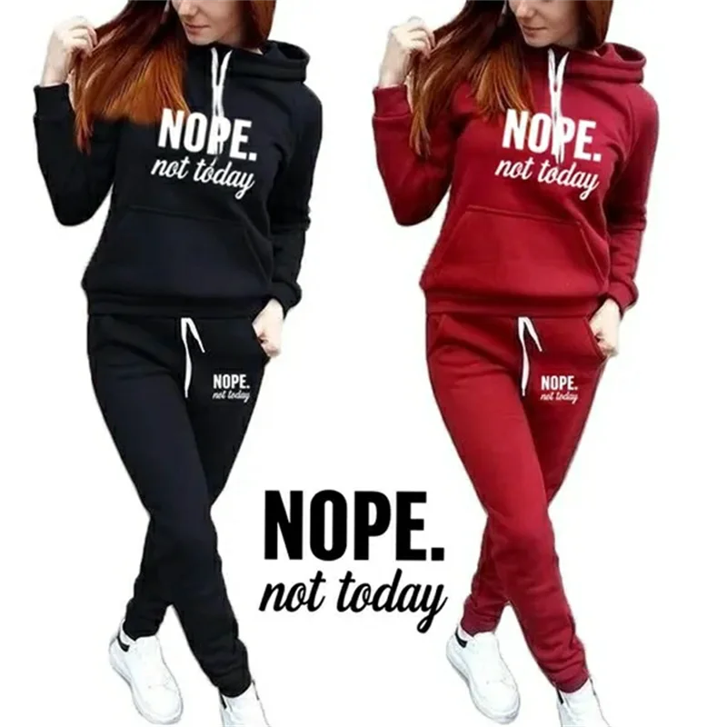 Women's Casual Hooded Sportswear Suit with Jogging Hoodie and Sports Pants