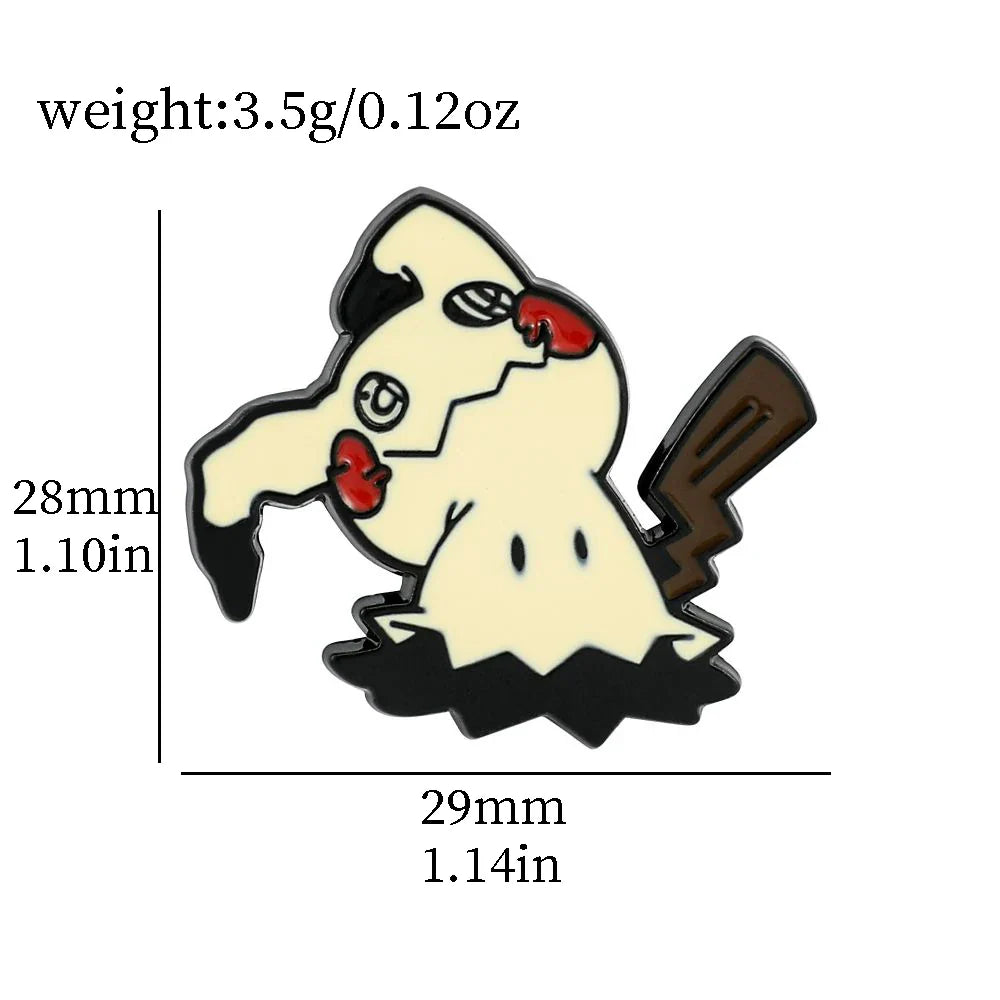 Cartoon Animal Enamel Pin Brooch Set 4 Pcs Fun Mimikyu Jewelry for Backpack Wallet and Clothes Accessories