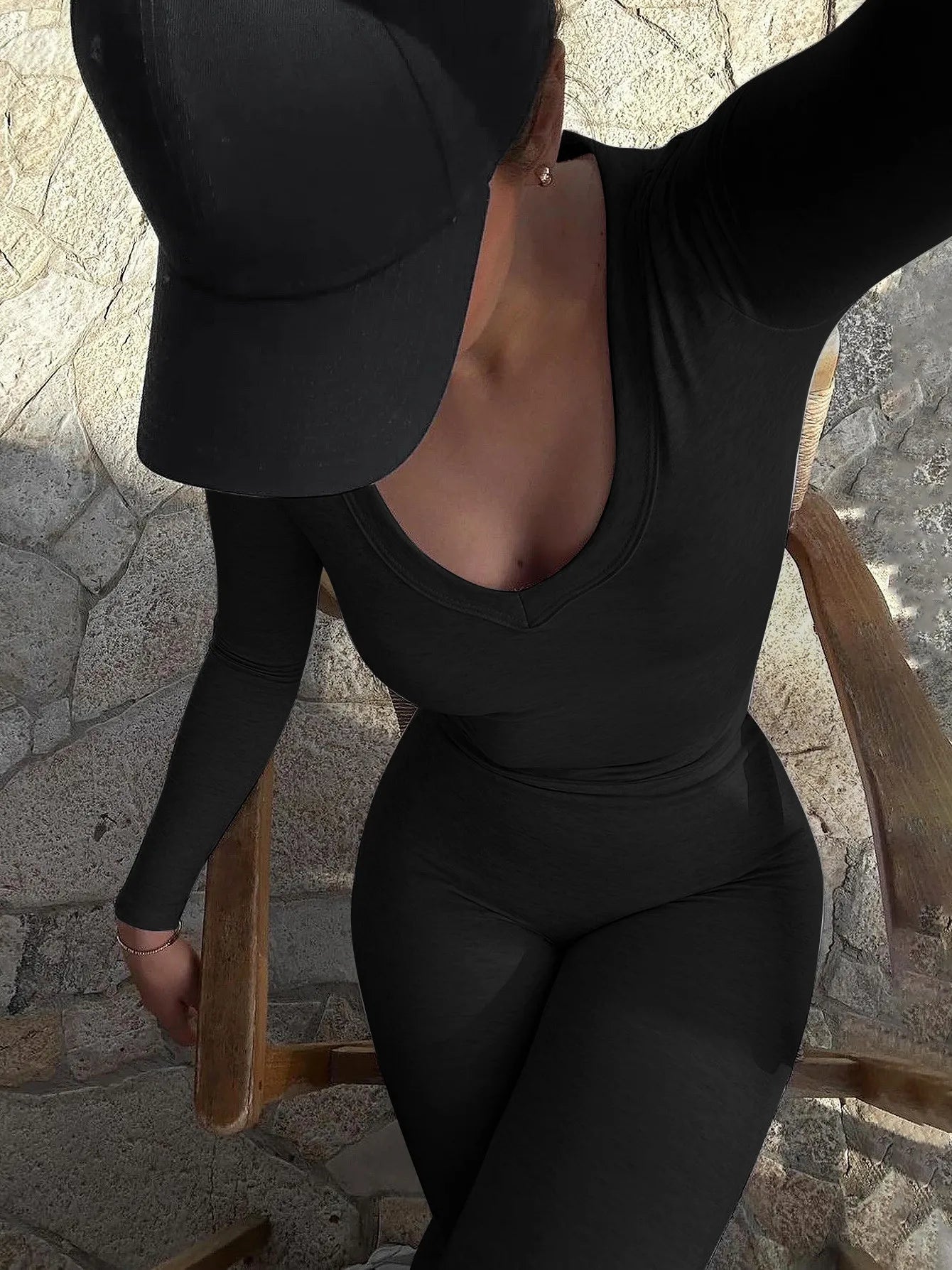 Women's Solid Casual Two Piece Pants Set with O-Neck Long Sleeve Crop Top and Flare Pants for Streetwear in Autumn and Winter