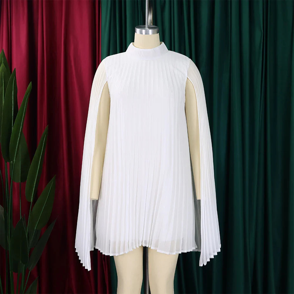 Elegant Chiffon Dress For Women Batwing Sleeve Knee Length