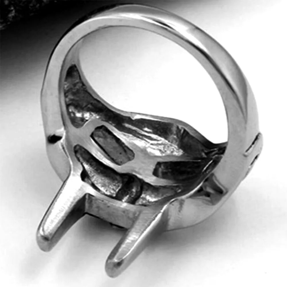 Vintage Goth Egyptian Pharaoh Ring Adjustable Steel Open Joint Ring for Men